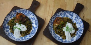 Beitragsbild des Blogbeitrags Hähnchen mit Freekeh-Mangold-Koch
