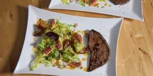Beitragsbild des Blogbeitrags Kalbsleber mit Feigen-Frisee-Salat