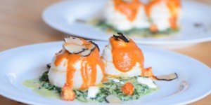 Beitragsbild des Blogbeitrags Seezungenfilet mit Sauce Nantua und Spinat