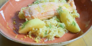 Beitragsbild des Blogbeitrags Sauerkraut mit Lachs 