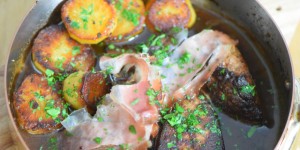 Beitragsbild des Blogbeitrags Kalbsleber mit Schmelzkartoffeln