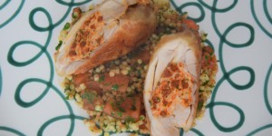 Beitragsbild des Blogbeitrags Gefülltes Huhn mit Tarhonya