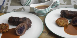 Beitragsbild des Blogbeitrags Hirschkrautrouladen mit Vollkornknödel