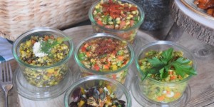 Beitragsbild des Blogbeitrags Fünf kleine Salate zum Mitnehmen 