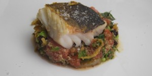 Beitragsbild des Blogbeitrags Skrei auf Quinoa-Grapefruit-Puffer