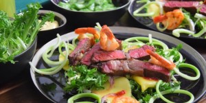 Beitragsbild des Blogbeitrags Entrecote, Garnelen und Mango