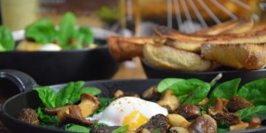 Beitragsbild des Blogbeitrags Eier mit Spinat und Pilzen