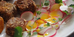 Beitragsbild des Blogbeitrags Bäckchenpralinen mit Radieschensalat