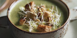 Beitragsbild des Blogbeitrags Brokkolisuppe mit Ingwer und Kurkuma und … 