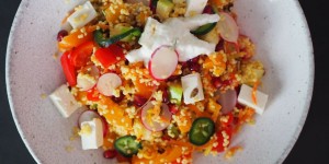 Beitragsbild des Blogbeitrags Hirsesalat mit