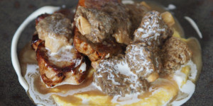 Beitragsbild des Blogbeitrags Kalbskarree mit Mailingen und Polenta