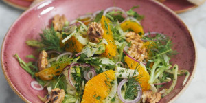 Beitragsbild des Blogbeitrags Orangen-Fenchel-Forellen-Salat (Schnelles Kochen, langsames Kochen)