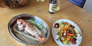 Beitragsbild des Blogbeitrags Rotbarsch in Folie mit Gemüse und Zitronenschaum