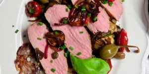 Beitragsbild des Blogbeitrags Kalbstafelspitz auf knusprigem Rösti mit Caponata