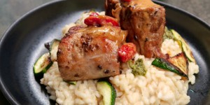 Beitragsbild des Blogbeitrags Duroc Schweinefilet mit Steinpilzrisotto & Cognac-Tomatensauce