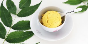 Beitragsbild des Blogbeitrags Veganes Kurkuma-Kokos-Eis / Goldene Milch