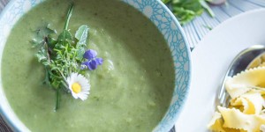 Beitragsbild des Blogbeitrags Wildkräutersuppe Rezept mit Kartoffeln 