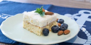 Beitragsbild des Blogbeitrags Saftiger Low Carb Kokos Kuchen mit Ananas