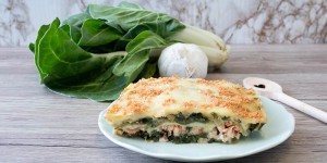 Beitragsbild des Blogbeitrags Low Carb Mangold Lasagne mit Lachs