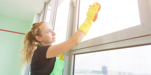 Beitragsbild des Blogbeitrags Kennst du diesen Trick schon? Fenster putzen mit Klarspüler!