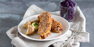Beitragsbild des Blogbeitrags Der beste Veggie Hackbraten der Welt