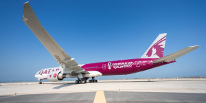 Beitragsbild des Blogbeitrags Qatar Airways mit FIFA World Cup 2022 Livery