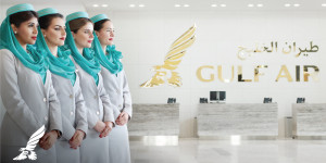 Beitragsbild des Blogbeitrags Ein Blick in die frische Gulf Air Falcon Gold Lounge im neuen Bahrain Airport