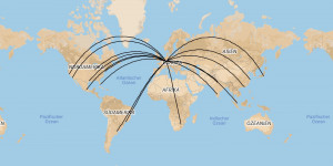 Beitragsbild des Blogbeitrags KARTE: Alle Lufthansa First Strecken im Sommerflugplan 2022