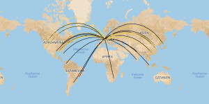 Beitragsbild des Blogbeitrags KARTE: Alle Lufthansa First Strecken im Winterflugplan 2023/24 