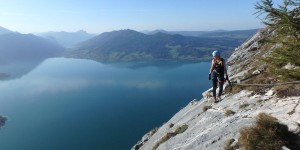 Beitragsbild des Blogbeitrags Attersee Klettersteig auf den Mahdlgupf – Impressionen 