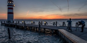 Beitragsbild des Blogbeitrags Sonnenuntergang und blaue Stunde in Podersdorf
