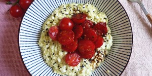 Beitragsbild des Blogbeitrags Hirsesalat mit Balsamico-Tomaten 