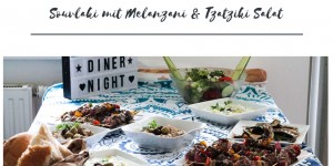 Beitragsbild des Blogbeitrags {Rezept}: 7 Geschmackswelten – Food Friday in Griechenland: Souvlaki mit Melanzani & Tzatziki Salat 