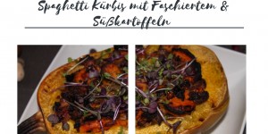 Beitragsbild des Blogbeitrags Rezept: Spaghetti Kürbis mit Faschiertem & Süßkartoffeln 