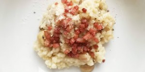 Beitragsbild des Blogbeitrags Mama kocht - Risotto mit Kastanien und Speck
