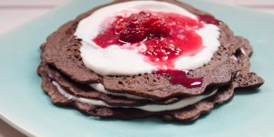 Beitragsbild des Blogbeitrags Reis Kokos Pancakes mit Kakao 