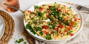 Beitragsbild des Blogbeitrags Frühstücks-Grillerei: Sommerliche Frittata mit Leftover-Grill-Gemüse