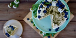Beitragsbild des Blogbeitrags Matcha Torte mit weißer Schokolade {MuttertagsIdeen}