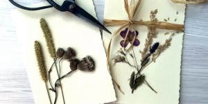 Beitragsbild des Blogbeitrags DIY Anleitung – Grußkarte mit getrockneten Blumen 