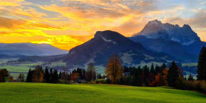 Beitragsbild des Blogbeitrags Abendrot mit Wildem Kaiser – Bild des Monats im November 2020