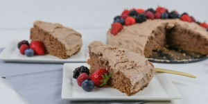 Beitragsbild des Blogbeitrags REZEPT: Schoko Muttertagskuchen vegan