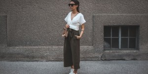 Beitragsbild des Blogbeitrags Culotte, Wickelbluse und Korbtasche 