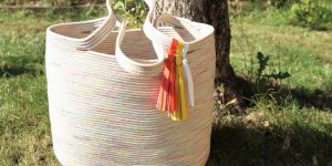 Beitragsbild des Blogbeitrags Sommertasche aus Seilen zusammengenäht – Rope Tote Bag