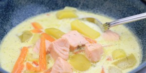 Beitragsbild des Blogbeitrags finnische Lachssuppe