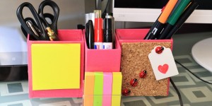 Beitragsbild des Blogbeitrags DIY Schreibtisch Organizer