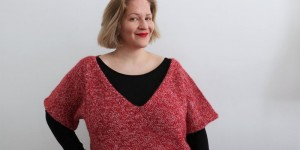 Beitragsbild des Blogbeitrags Kurzarm-Pulli – Anleitung: Halsausschnitt stricken 