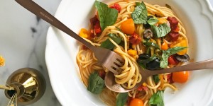 Beitragsbild des Blogbeitrags Sommerliche Spaghetti 