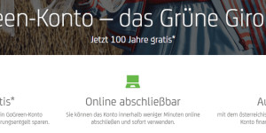Beitragsbild des Blogbeitrags 0 € Konto lebenslang: Go Green Konto der Bank Austria 