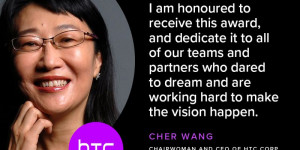 Beitragsbild des Blogbeitrags HTC Chairwoman Cher Wang Wins Accenture VR Lifetime Achievement Award