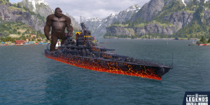 Beitragsbild des Blogbeitrags Godzilla and Kong Clash in World of Warships: Legends May Update